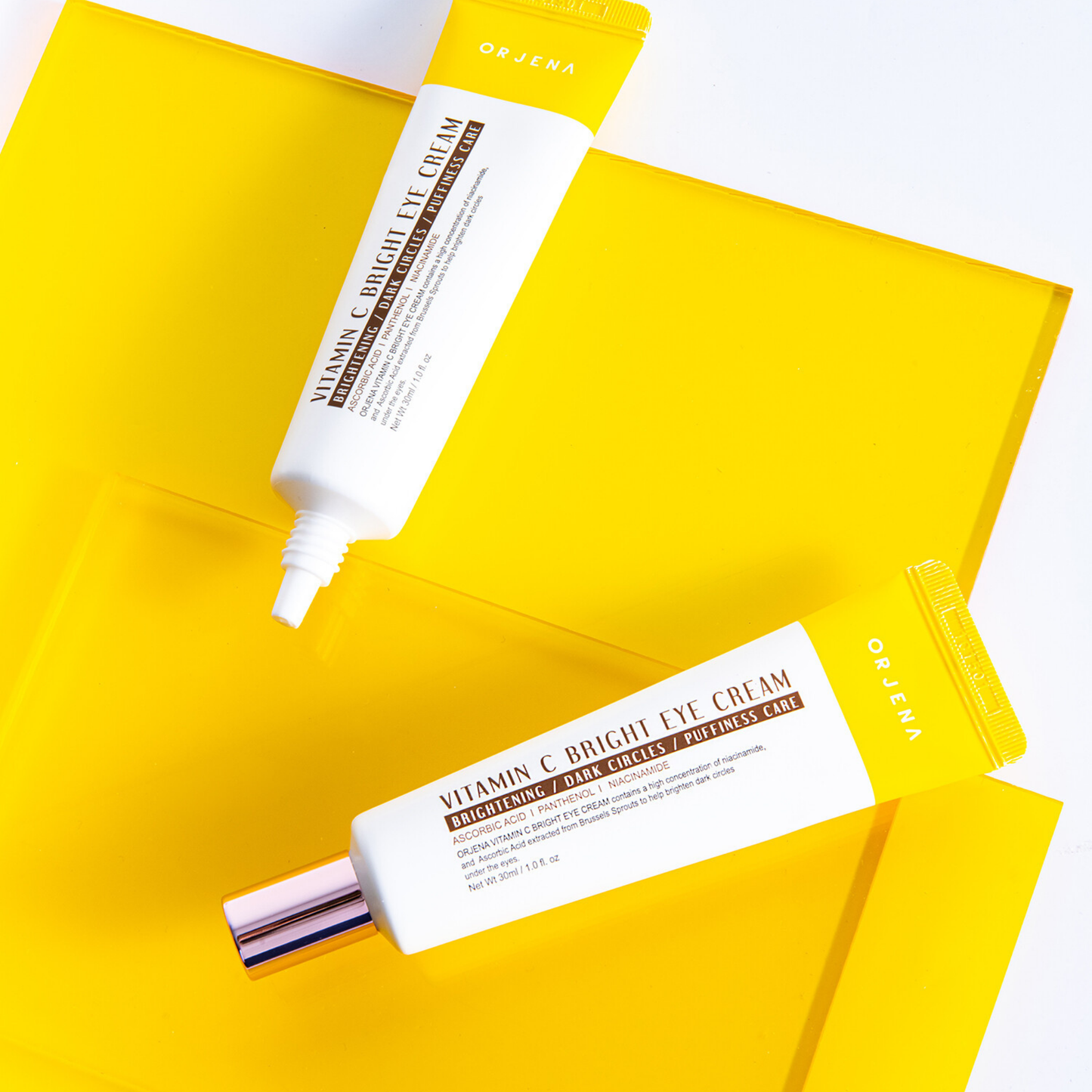ORJENA Vitamin C Bright Eye Cream 30g – Crema Contorno de Ojos Iluminadora con Vitamina C, Niacinamida y Colágeno Hidrolizado