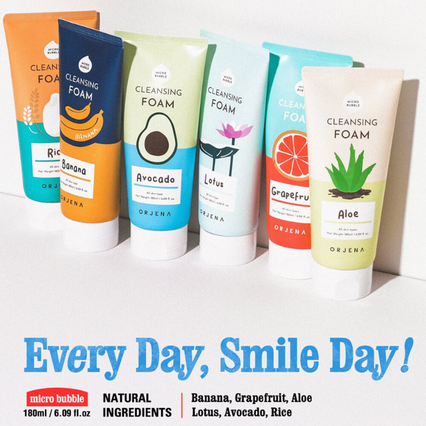 ORJENA SMILE DAY CLEANSING FOAM ALOE 180ML