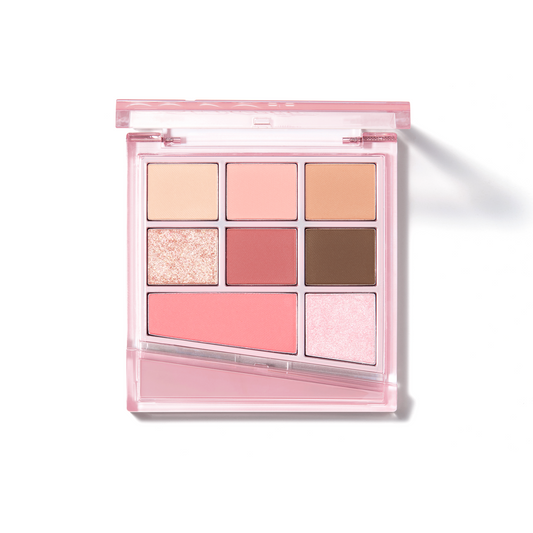 Espoir Real Eye Palette All New #3 Rosy Bb 5.9g - Paleta de Sombras Rosa Bebé Multiuso para Ojos, Mejillas, Cejas y Contour con Acabados Variados