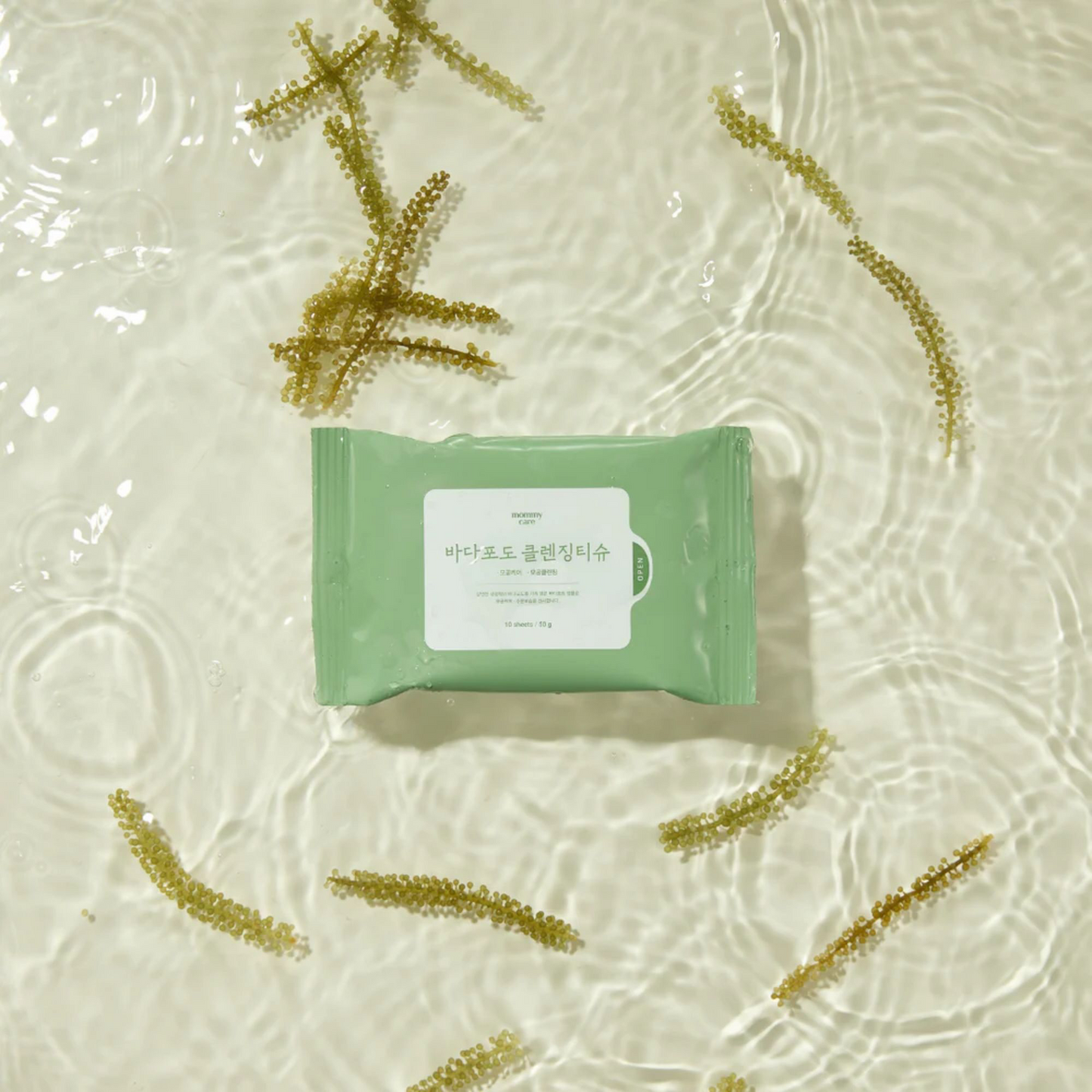 MOMMY CARE Sea Grape Cleansing Tissue – Toallitas Desmaquillantes Coreanas con Extracto de Uva Marina, Control de Sebo y Cuidado de Poros