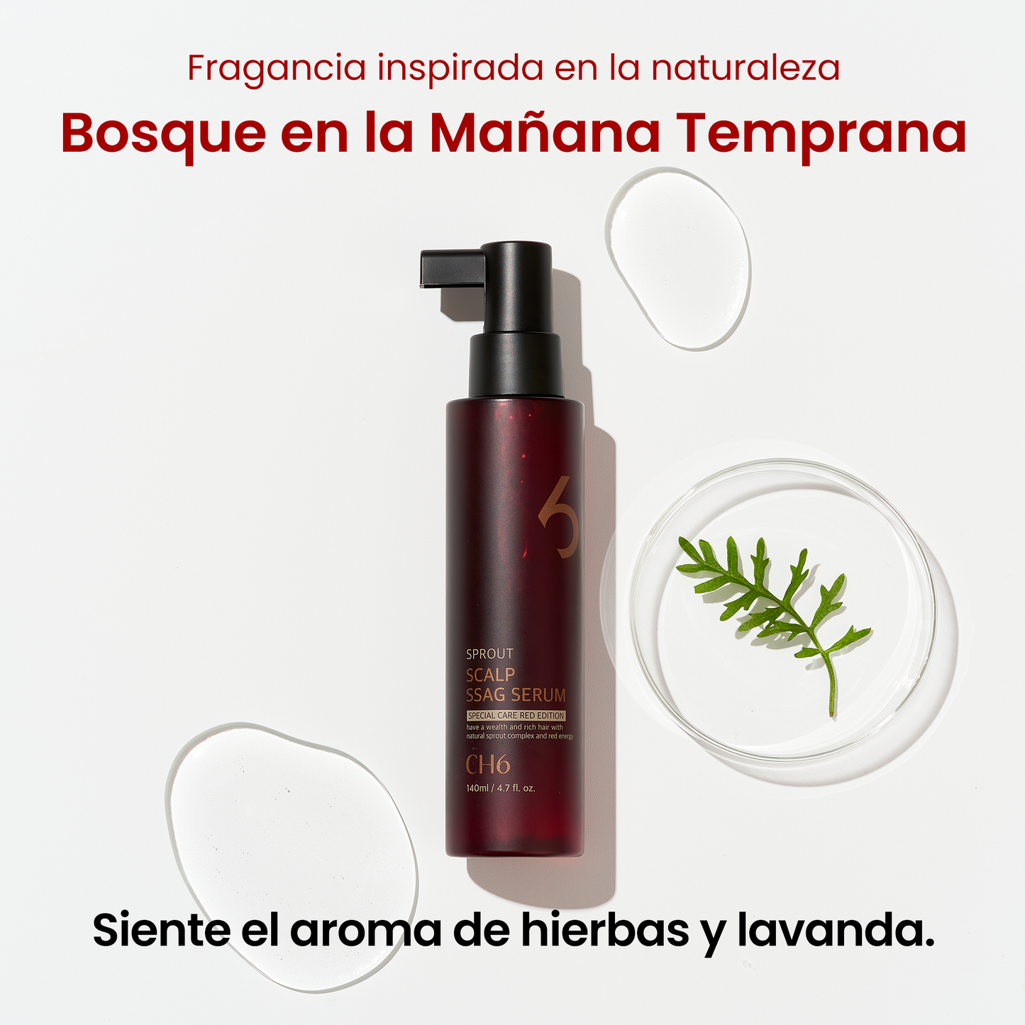 CH6 Scalp Ssag Serum Red Edition 140ml – Suero Capilar Coreano para Fortalecimiento, Anticaída y Revitalización del Cuero Cabelludo