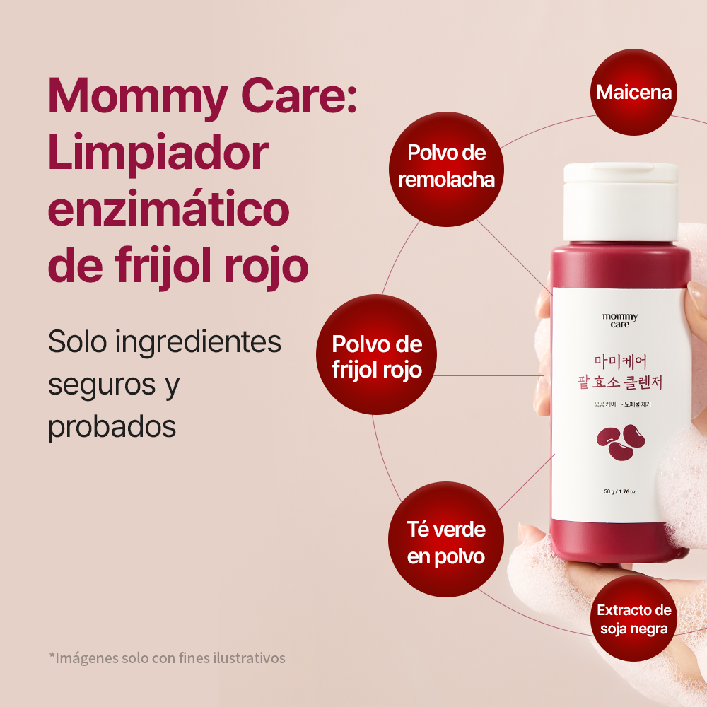 MOMMY CARE Red Bean Enzyme Cleanser 50g – Limpiador Facial Suave con Extracto de Frijol Rojo para Poros Limpios y Piel Equilibrada