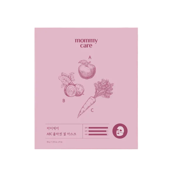 MOMMY CARE ABC Collagen Gel Mask 36g*4pcs – Mascarilla Facial Coreana con Extractos Detox de Manzana, Remolacha y Zanahoria y Colágeno de Baja Molecularidad