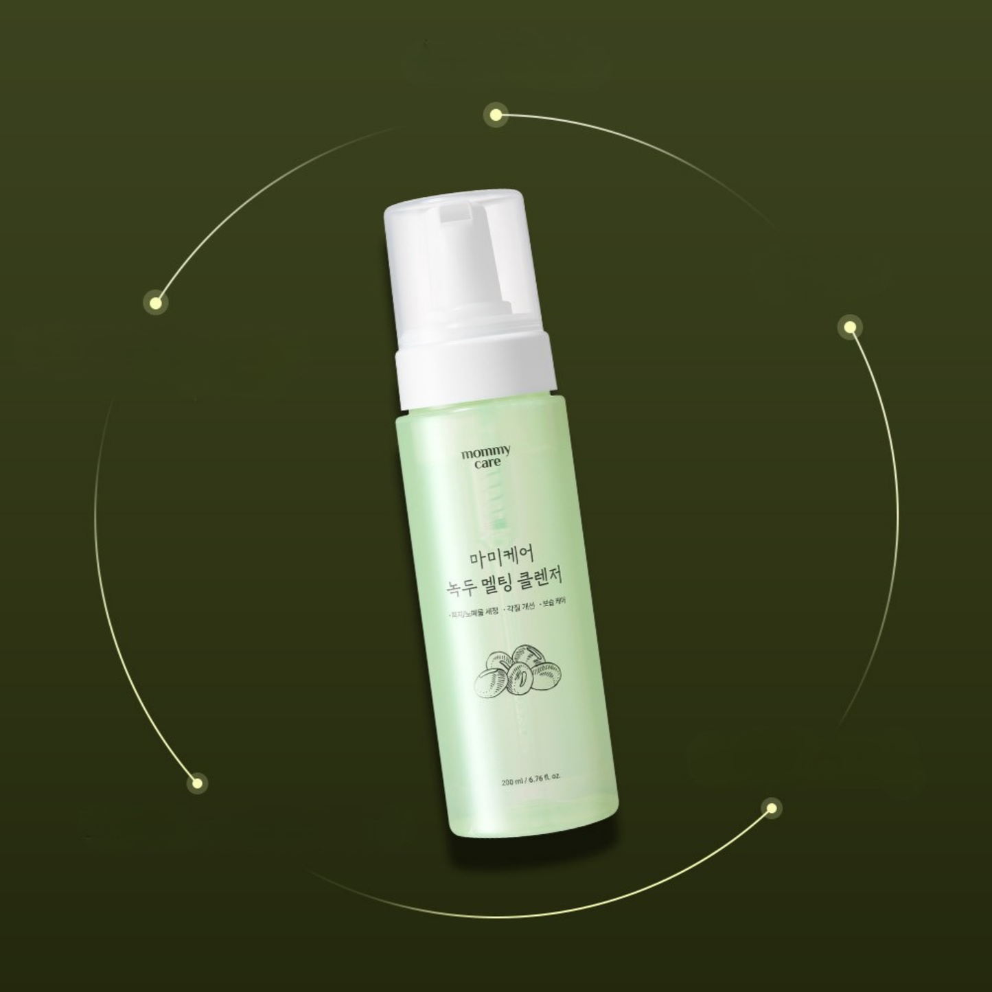 MOMMY CARE Mung Bean Melting Cleanser 200ml – Limpiador Facial Coreano con Extracto de Frijol Mung y Burbujas Desmelting para Piel Suave y Detoxifica