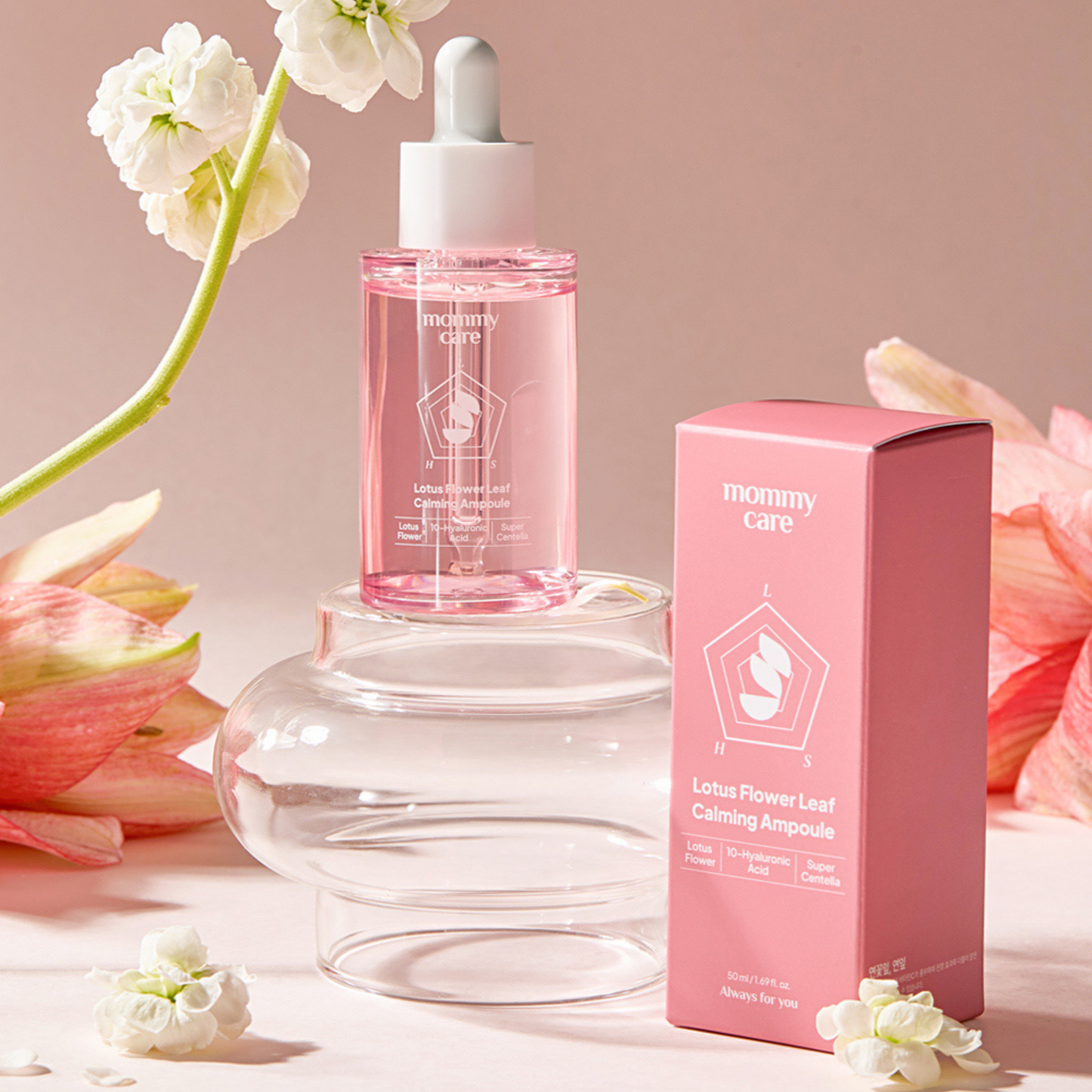 MOMMY CARE Lotus Leaf Calming Ampoule 50ml – Sérum Facial Coreano Calmante e Hidratante con Extractos de Loto, Centella Asiática y Árbol de Té