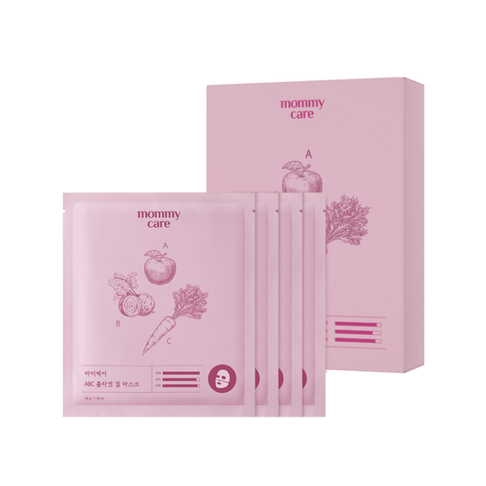 MOMMY CARE ABC Collagen Gel Mask 36g*4pcs – Mascarilla Facial Coreana con Extractos Detox de Manzana, Remolacha y Zanahoria y Colágeno de Baja Molecularidad