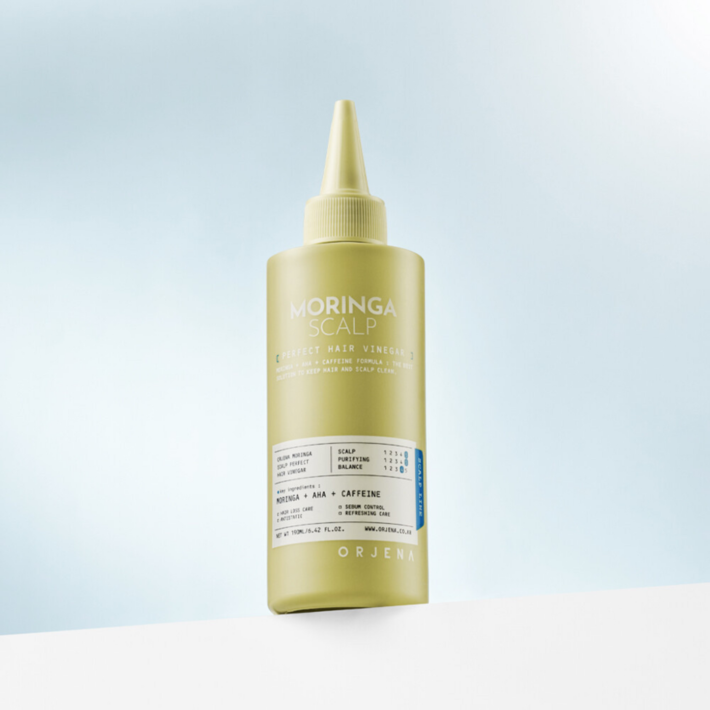 ORJENA Moringa Scalp Perfect Hair Vinegar 190ml – Vinagre Capilar Hidratante con Extracto de Moringa para Equilibrar pH y Controlar Sebo