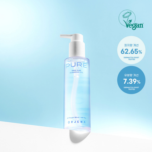 ORJENA True Pure Cleansing Oil 150ml – Aceite Limpiador Vegano con 7 Tipos de Aceites Naturales para Desmaquillar y Nutrir la Piel