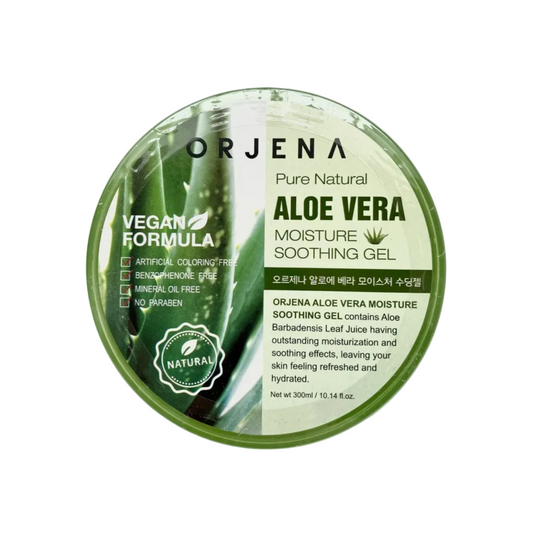 ORJENA Aloe Vera Moisture Soothing Gel 300ml – Gel Facial e Hidratante Calmante 100% Aloe Vera para Piel Sensible y Deshidratada