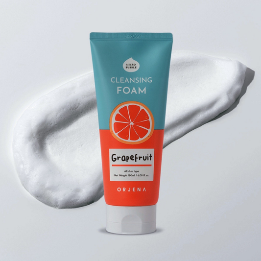 ORJENA Smile Day Cleansing Foam Grapefruit 180ml – Espuma Facial Iluminadora con Extracto de Toronja para Limpieza Suave y Piel Radiante