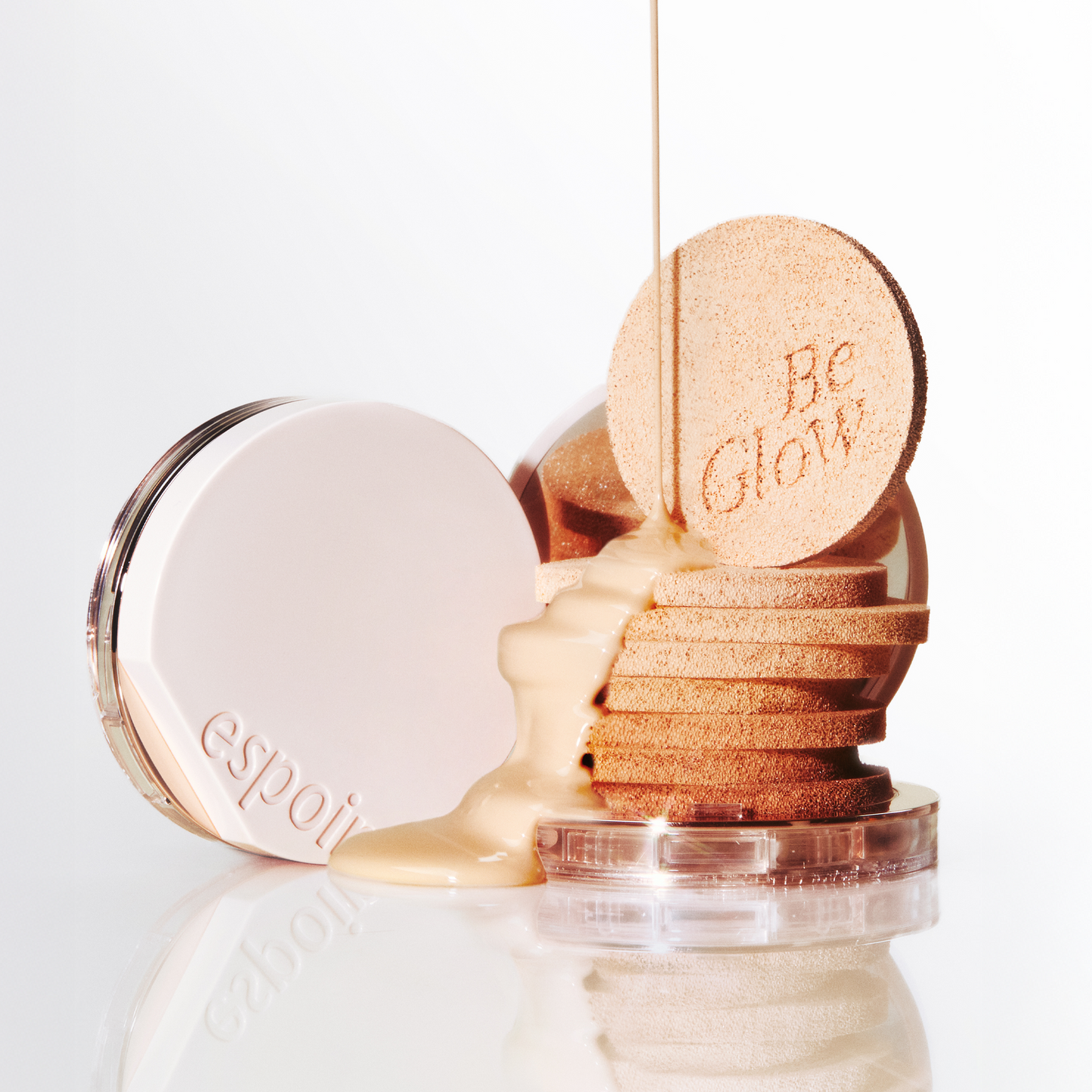 ESPOIR Be Glow Volume Cushion 13g + Refill SPF42 PA+++ - Cushion Voluminizador Luminoso con MELASOLV, Glutathione y Vegan Plumping Water™