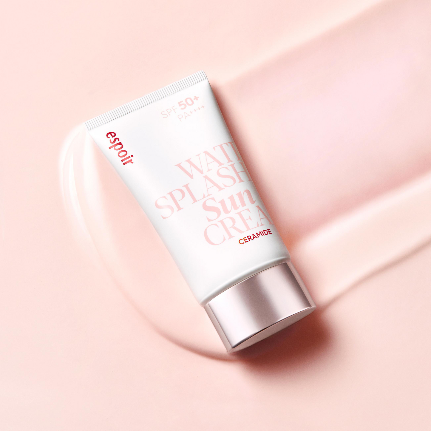 ESPOIR Water Splash Suncream Ceramide SPF50+ PA+++ 50ml - Protector Solar Hidratante Refrescante con Ceramidas, Textura Acuosa y Acabado No Blanco