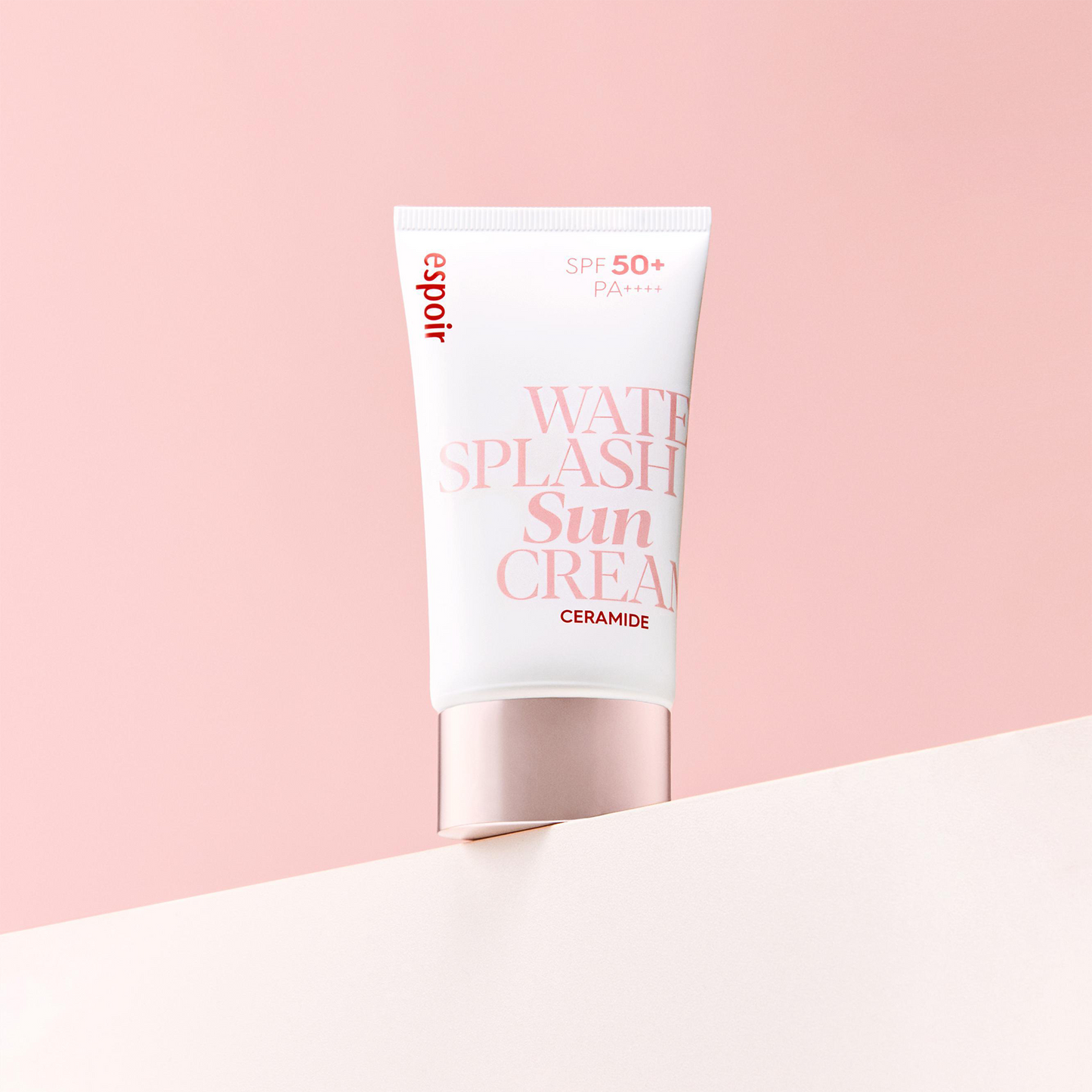 ESPOIR Water Splash Suncream Ceramide SPF50+ PA+++ 50ml - Protector Solar Hidratante Refrescante con Ceramidas, Textura Acuosa y Acabado No Blanco
