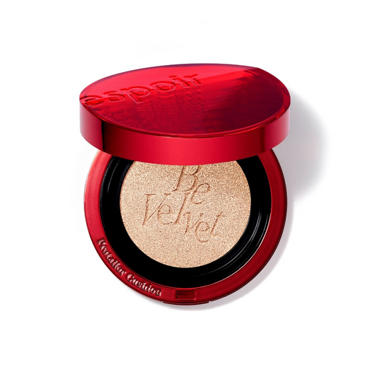 ESPOIR ProTailor Be Velvet Cover Cushion 25 Tan 13g - Cushion Vegano Alta Cobertura Mate con Polvo de Zafiro Blanco, SPF34 PA++ y Fijación Duradera