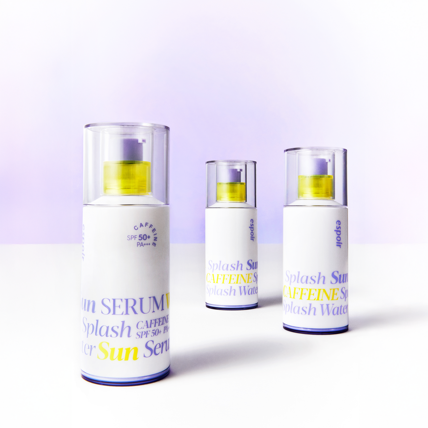 ESPOIR Water Splash Sun Serum SPF50+ PA+++ 50ml - Suero Solar Ultra Ligero con Ácido Hialurónico, Péptidos y Textura Acuosa Hidratante