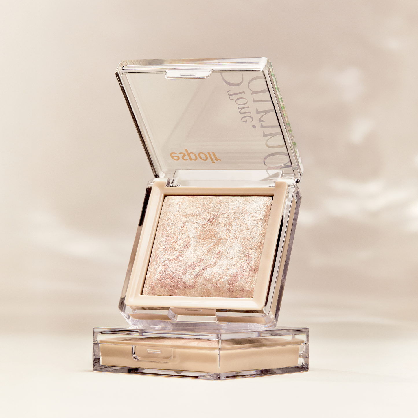 Espoir Tone Pairing Highlighter #1 Seashell 9.6g - Iluminador Dual Tone con Acabados Glow Natural y Champagne para Pómulos, Nariz y Arco Cupido Esculpidos