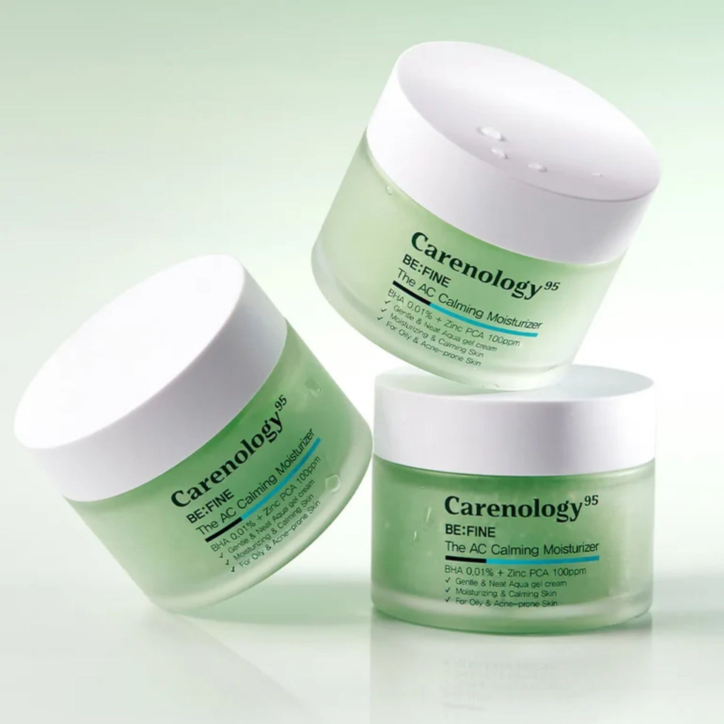 Carenology95 BE:FINE The AC Calming Moisturizer 55g – Crema Hidratante Calmante para Piel Sensible con Ácido Salicílico, Zinc PCA y Extracto de Centella Asiática