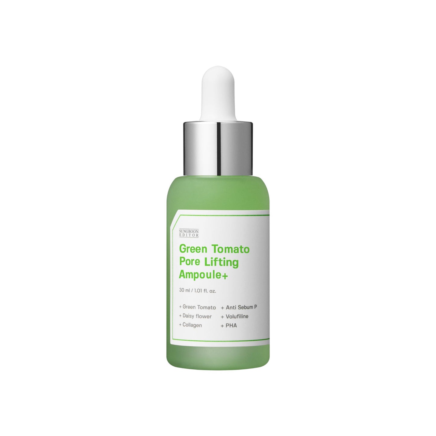 SUNGBOON EDITOR Green Tomato Pore Lifting Ampoule+ 30ml - Suero Reafirmante para Poros con Extracto Patentado de Tomate Verde e Hidratación Triple