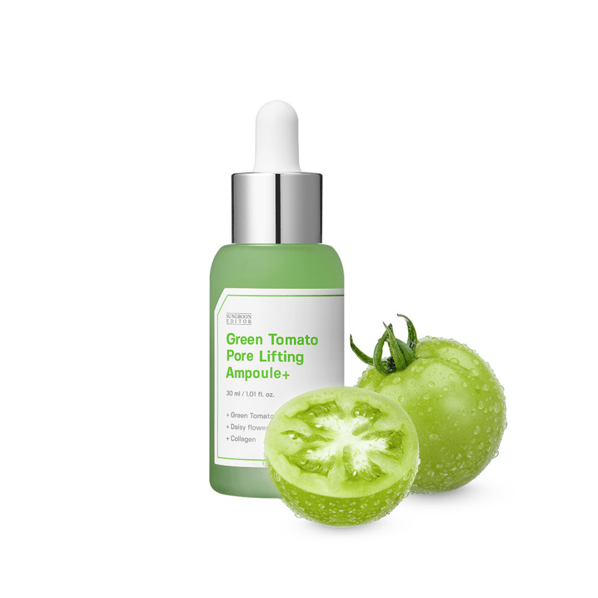 SUNGBOON EDITOR Green Tomato Pore Lifting Ampoule+ 30ml - Suero Reafirmante para Poros con Extracto Patentado de Tomate Verde e Hidratación Triple