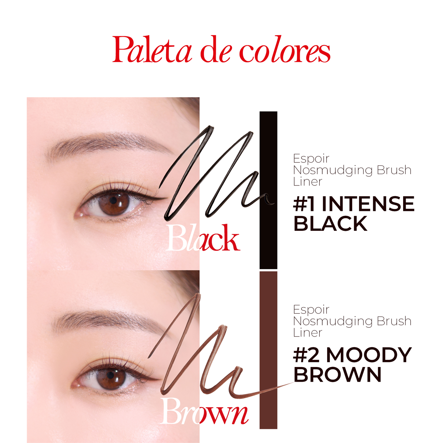 Espoir Nosmudging Brush Liner - Delineador Líquido en Pluma con Punta Brocha Ultra Precisa, Impermeable y Larga Duración