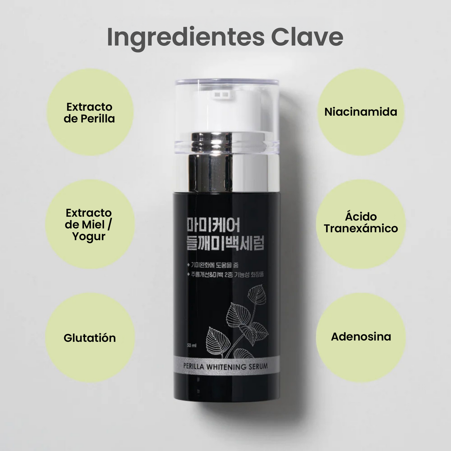 MOMMY CARE Perilla Whitening Serum 50ml – Sérum Facial Aclarador con Extracto Concentrado de Perilla, Ácido Tranexámico y Ácido Láctico