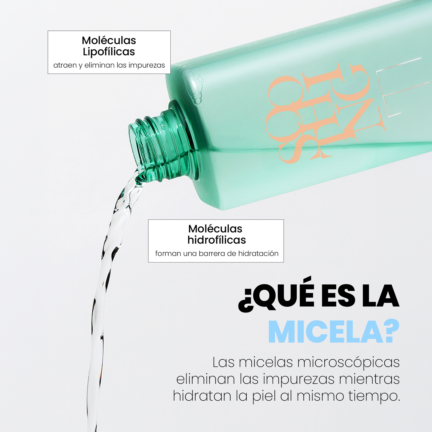ORJENA Cica Calming Micellar Cleansing Water 300ml – Agua Micelar Calmante con Extracto de Centella Asiática y Tea Tree para Piel Sensible y Propensa a Rojeces