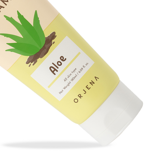 ORJENA Smile Day Cleansing Foam Aloe 180ml – Espuma Limpiadora Facial con Extracto de Aloe Vera para Piel Suave y Calmante