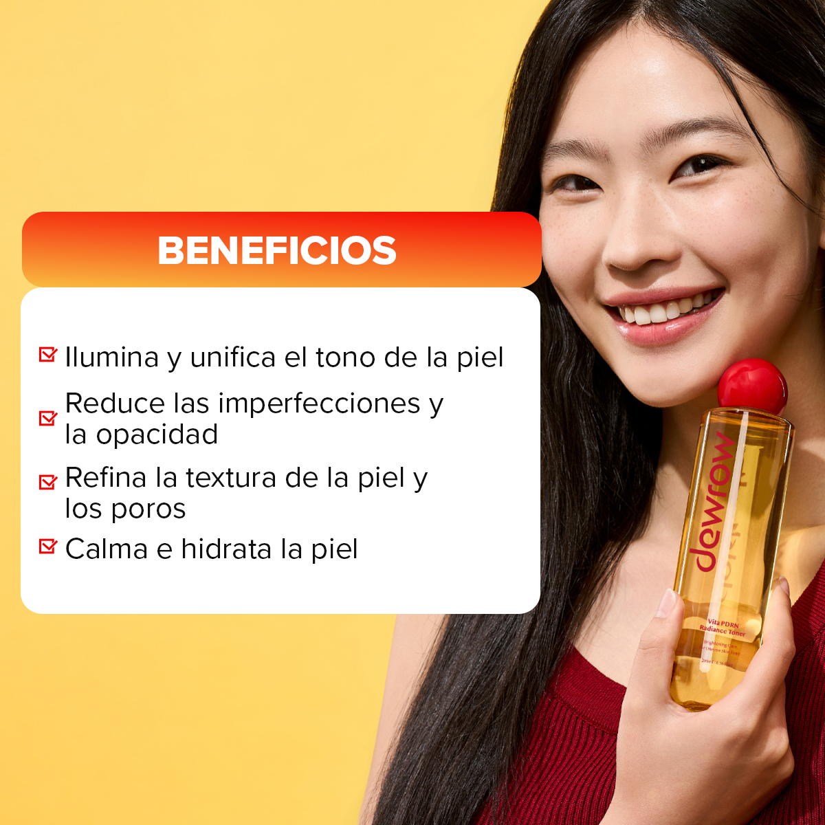 dewrow Tónico Glow Refinador de Poros y Textura