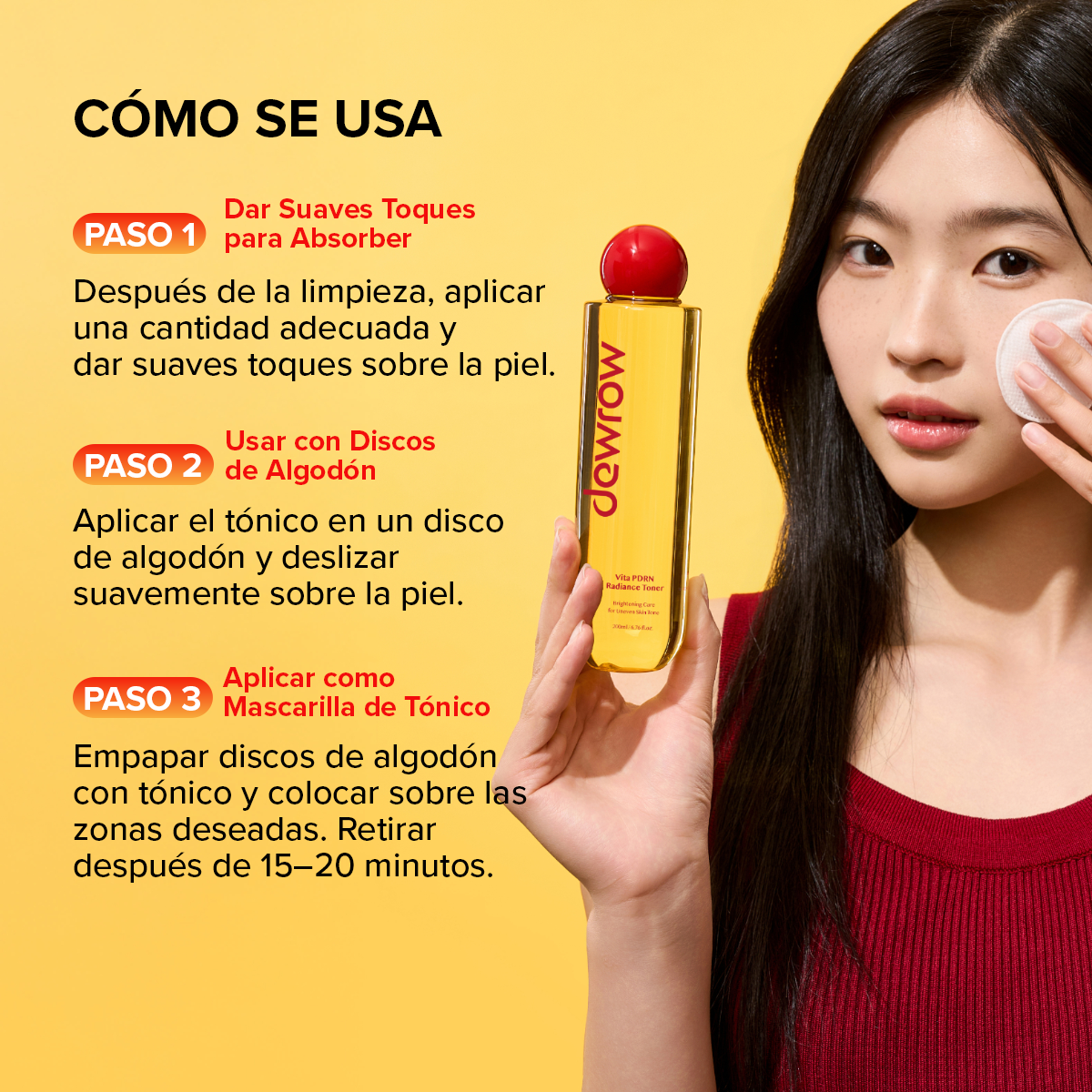 dewrow Tónico Glow Refinador de Poros y Textura